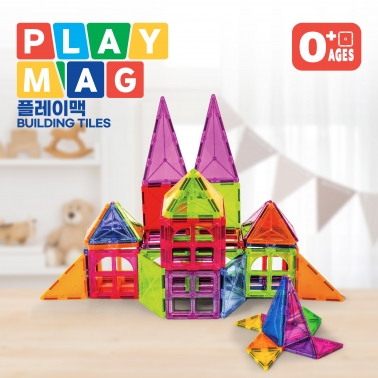 플레이맥 자석블록 70Pcs+이동식바퀴자동차+메뉴얼포함