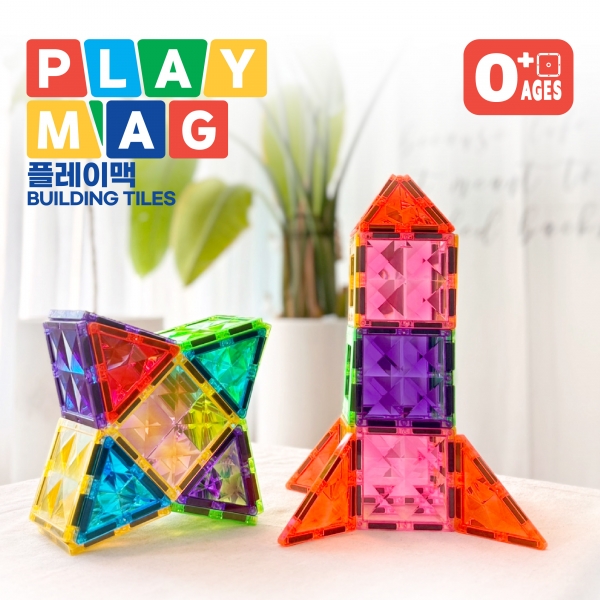 플레이맥 자석블록 70Pcs+이동식바퀴자동차+메뉴얼포함