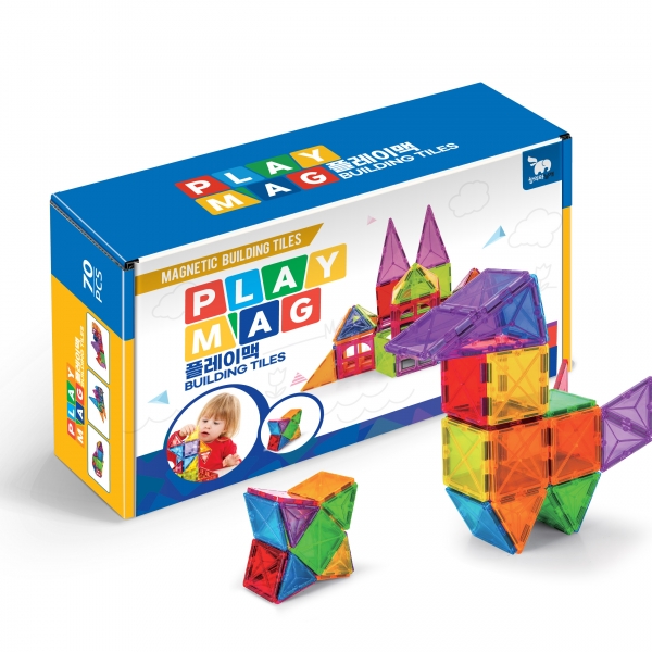 플레이맥 자석블록 70Pcs+이동식바퀴자동차+메뉴얼포함