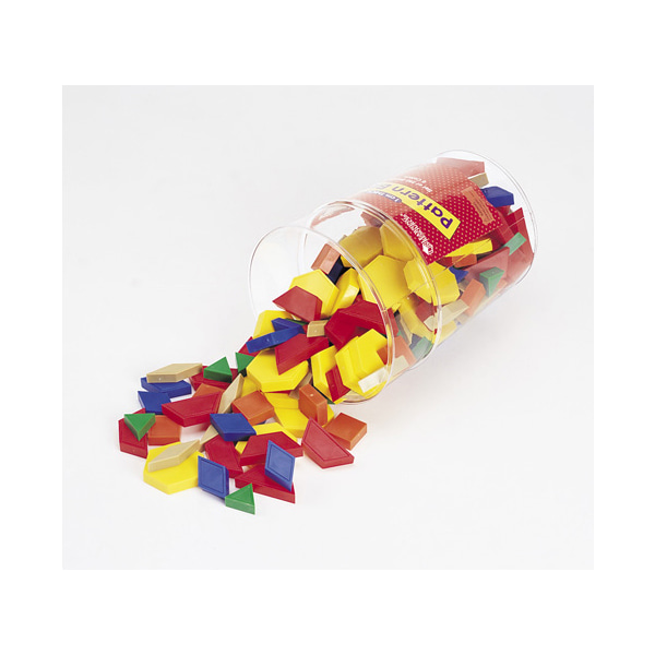 (에듀카코리아) 플라스틱 패턴 블록 (모양 조각) Plastic Pattern Blocks, 1cm (Set of 250)