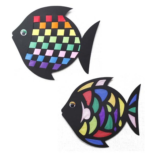 (아트드림) 무지개 직조 물고기(1개) + 페이퍼 컷 컬러 물고기(1개)