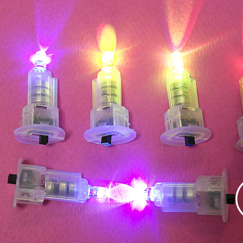 (맘아트) LED전구 칼라 4개(몸통흰색)-작은집,입체별용