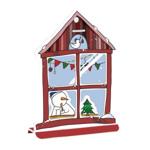 (스콜라스) 크리스마스 카드-코코아 마시는 눈사람
