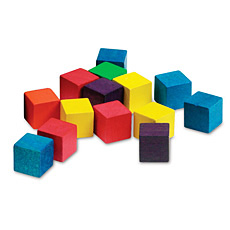 (EDU 0135) 2cm 쌓기나무 (6 Color, 100개) 2cm Wooden Color Cubes, Set of 100