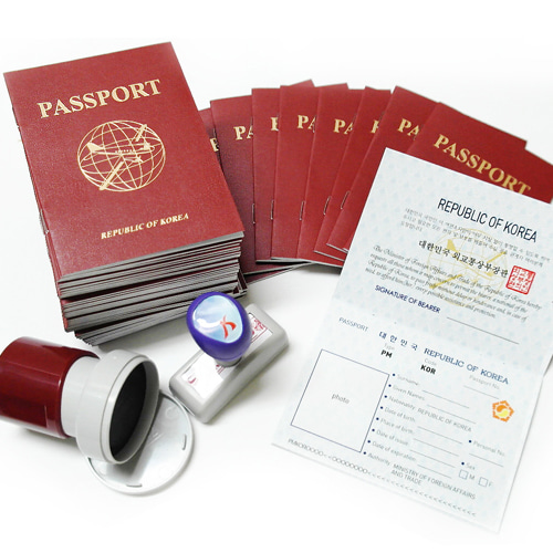 (리틀램스쿨)(영어교구) 여권(Red)세트_50 (여권50+이민국 도장2)