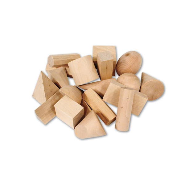 (EDU 4298) 나무 입체도형 모형 19종 Wood Geometric Solids, Set of 19 (입체도형 모형)
