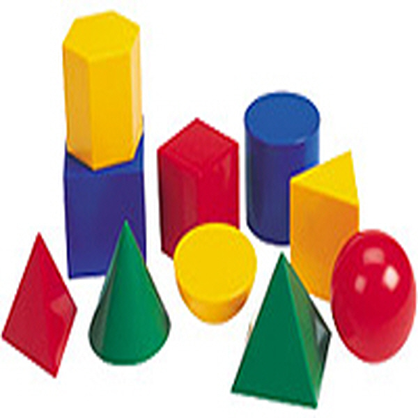 (EDU 0922) 플라스틱 입체도형 모형 10종 세트 Large Geometric Shapes (입체도형 모형)