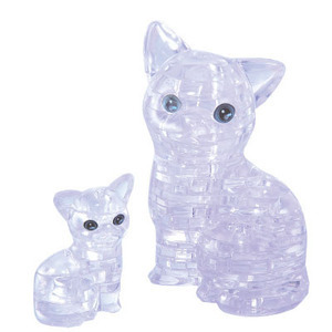 (자석나라) (3D직소퍼즐) 크리스탈퍼즐 _ 흰고양이 (Cat)